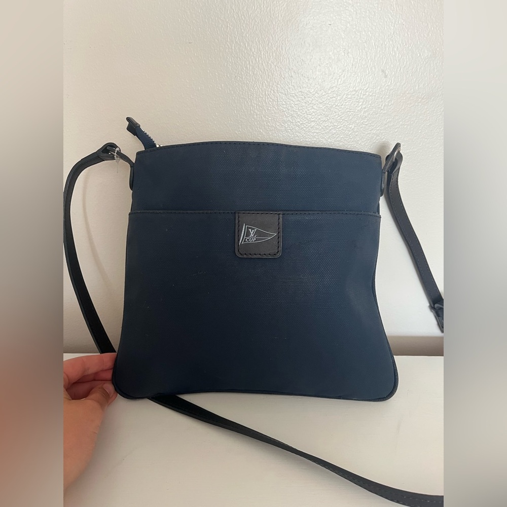LOUIS VUITTON Genoa Marine Shoulder Bag LV cup Navy blue FL0047 crossbody - Picture 12 of 13